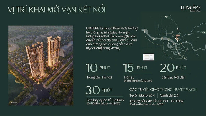 Vị trí Lumiere Essence Peak Cổ Loa vị trí liên kết