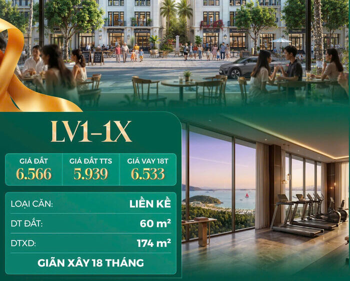Liền kề LV1 Đảo Ngọc Vinhomes Hải Vân Bay: Căn 60m2 hiếm đón sóng đầu tư