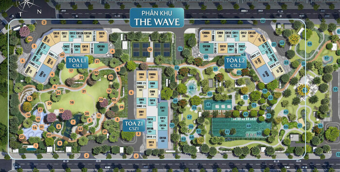 Toà L2 The Wave Masteri Grand Coast vị trí