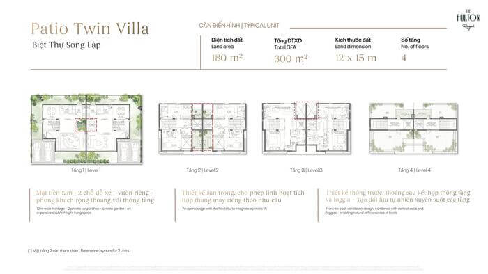 Patio Twin Villa The Fullton Regal mặt bằng Patio Twin Villa The Fullton Regal mặt bằng